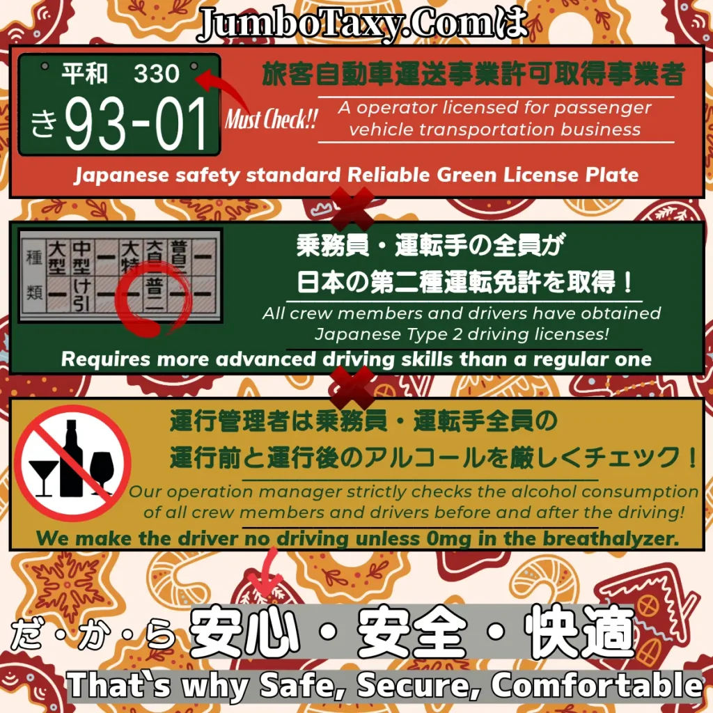 ジャンボタクシー.comは旅客自動車運送事業者で運転手は第二種運転免許を取得！だから安心・安全・快適2 | 1名から5名以上、9人まで乗れるジャンボタクシー・ワゴンタクシーで東京・埼玉から日本全国や空港まで